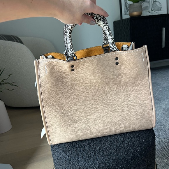 Coach Rouge Beige Tote with Snakeskin Accents - Picture 5 of 17